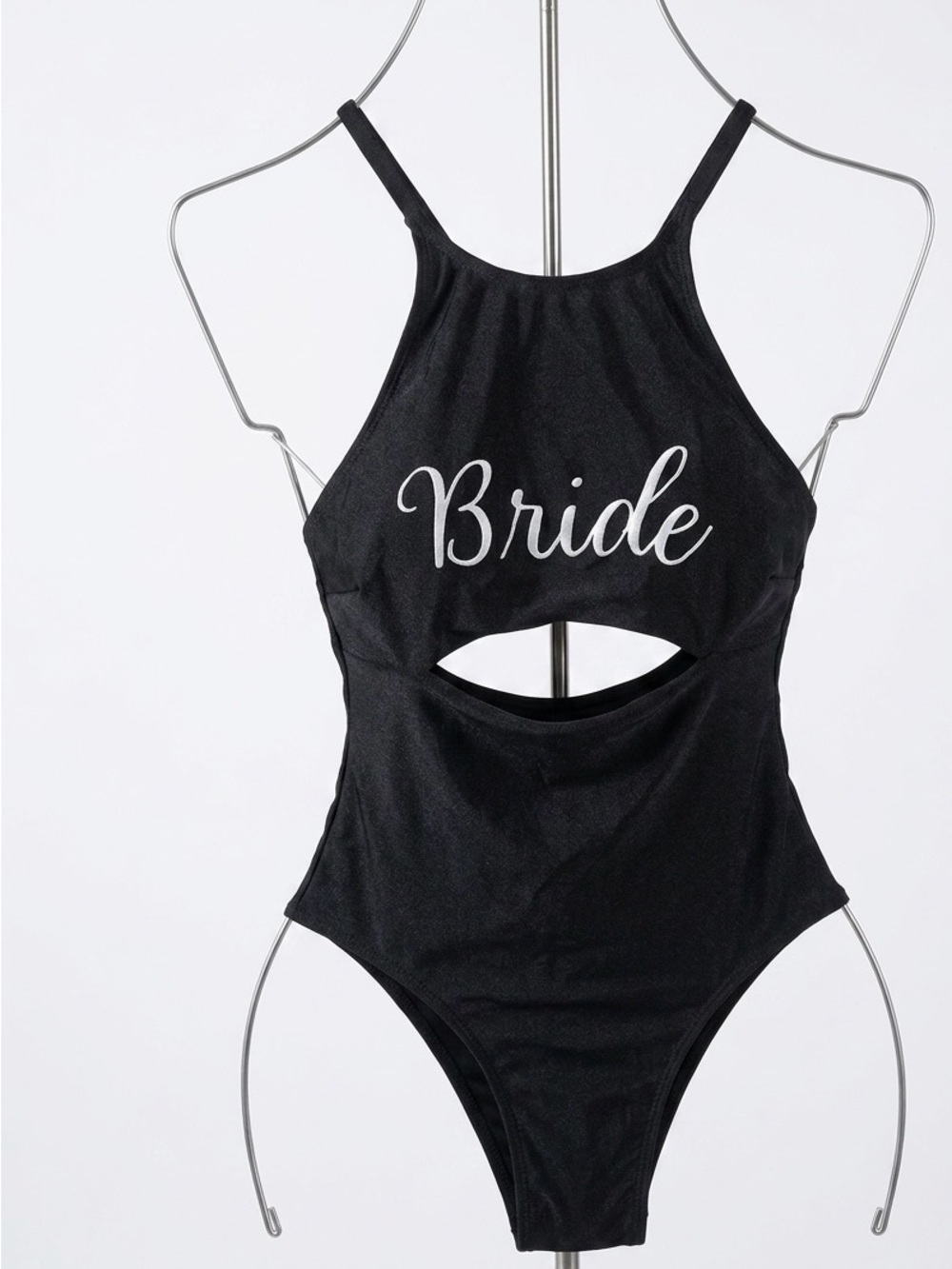 SHEIN Black 'Bride' One-Piece Bandeau Bodysuit